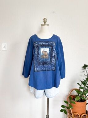 Brie Kriebel handmade quilted patchwork cotton squirrel blouse